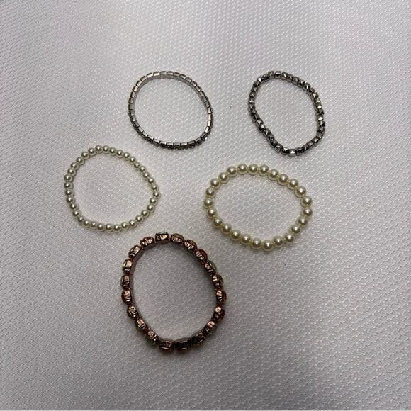 Beaded Stretch Bracelet Lot of 5 - Picture 3 of 3